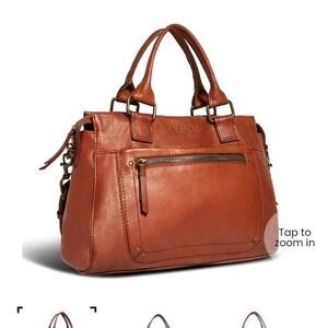 American Leather & Co Cognac Leather Womens Shoulder Satchel Handbag